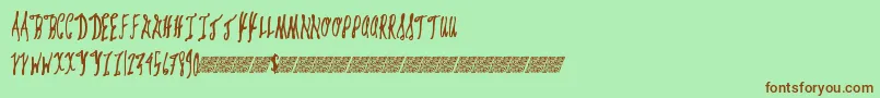 Giftcards Font – Brown Fonts on Green Background