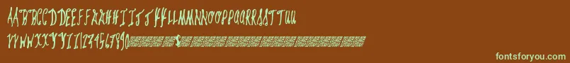 Giftcards Font – Green Fonts on Brown Background