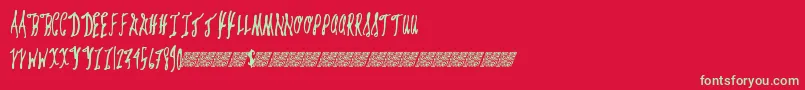 Giftcards Font – Green Fonts on Red Background