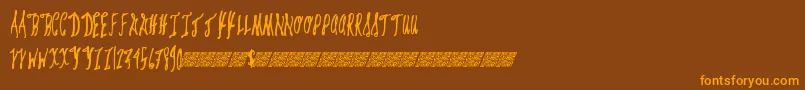 Giftcards Font – Orange Fonts on Brown Background
