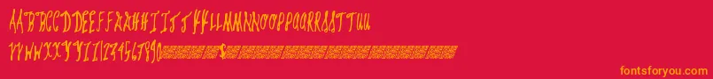 Giftcards Font – Orange Fonts on Red Background