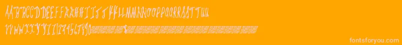 Giftcards Font – Pink Fonts on Orange Background