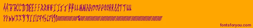 Giftcards Font – Purple Fonts on Orange Background