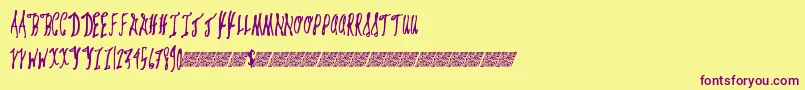 Giftcards Font – Purple Fonts on Yellow Background