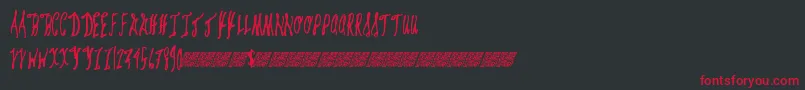 フォントGiftcards – 黒い背景に赤い文字