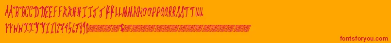 Giftcards Font – Red Fonts on Orange Background