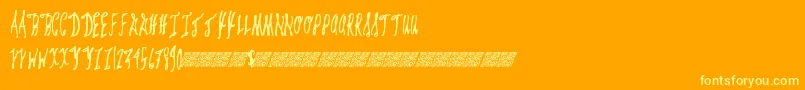 Giftcards Font – Yellow Fonts on Orange Background