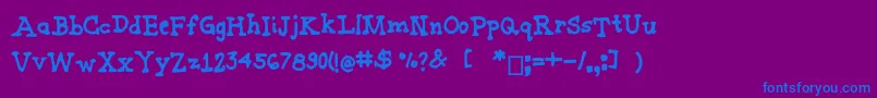 Joannemarkerserif Font – Blue Fonts on Purple Background