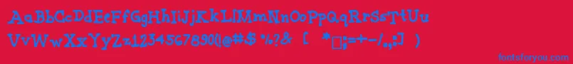 Joannemarkerserif Font – Blue Fonts on Red Background