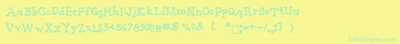 Joannemarkerserif Font – Green Fonts on Yellow Background