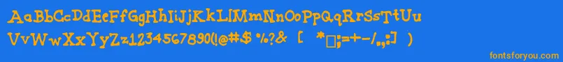 Joannemarkerserif Font – Orange Fonts on Blue Background