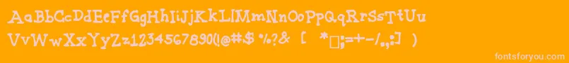 Joannemarkerserif Font – Pink Fonts on Orange Background