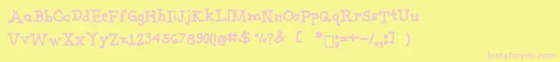 Joannemarkerserif Font – Pink Fonts on Yellow Background
