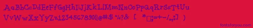 Joannemarkerserif Font – Purple Fonts on Red Background