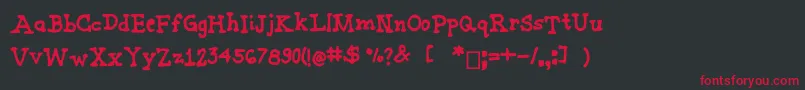 Czcionka Joannemarkerserif – czerwone czcionki na czarnym tle