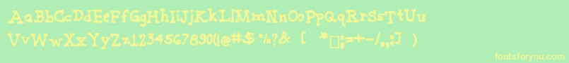 Joannemarkerserif Font – Yellow Fonts on Green Background