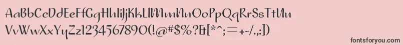 フォントNoraitcTt – ピンクの背景に黒い文字