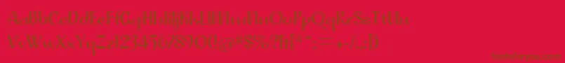 NoraitcTt-Schriftart – Braune Schriften auf rotem Hintergrund