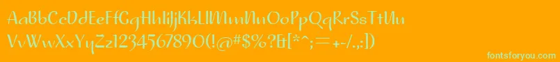 NoraitcTt Font – Green Fonts on Orange Background