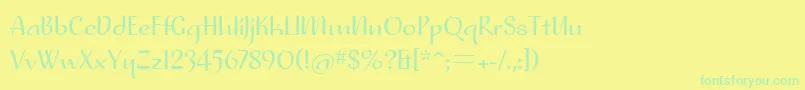 NoraitcTt Font – Green Fonts on Yellow Background