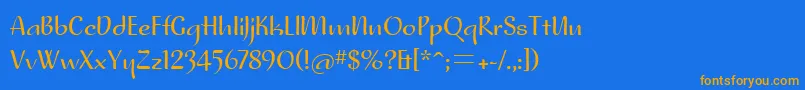NoraitcTt Font – Orange Fonts on Blue Background