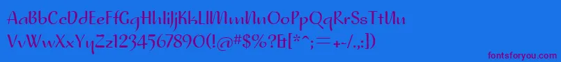 NoraitcTt Font – Purple Fonts on Blue Background