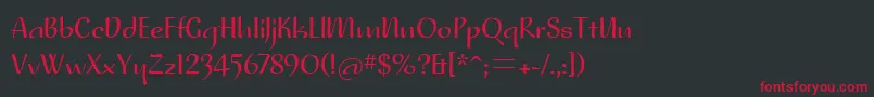 フォントNoraitcTt – 黒い背景に赤い文字