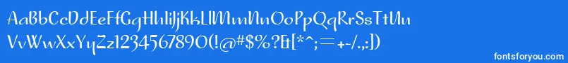 フォントNoraitcTt – 青い背景に白い文字