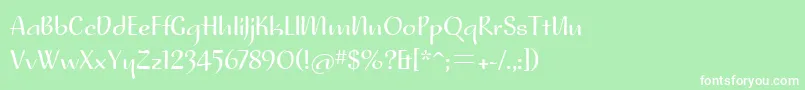 フォントNoraitcTt – 緑の背景に白い文字