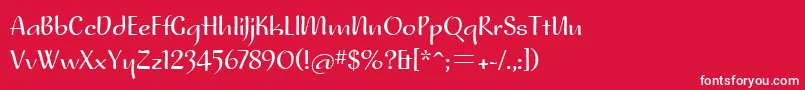 フォントNoraitcTt – 赤い背景に白い文字