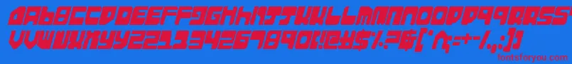 Extechc Font – Red Fonts on Blue Background