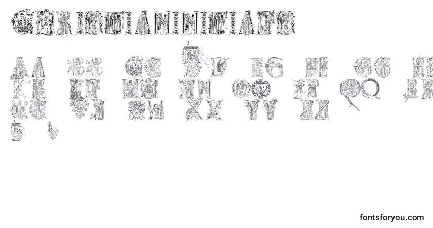 Christianinitials-fontti – aakkoset, numerot, erikoismerkit