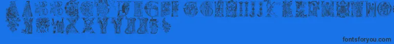 Christianinitials Font – Black Fonts on Blue Background