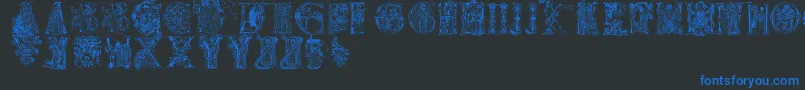 Christianinitials Font – Blue Fonts on Black Background