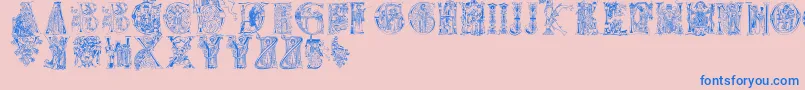 Christianinitials Font – Blue Fonts on Pink Background