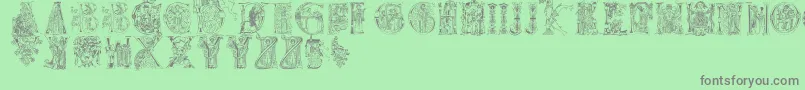 Christianinitials Font – Gray Fonts on Green Background