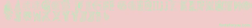 Christianinitials-Schriftart – Grüne Schriften auf rosa Hintergrund