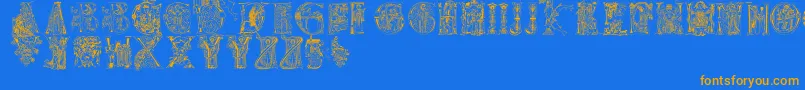 Christianinitials Font – Orange Fonts on Blue Background