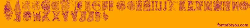 Christianinitials Font – Purple Fonts on Orange Background