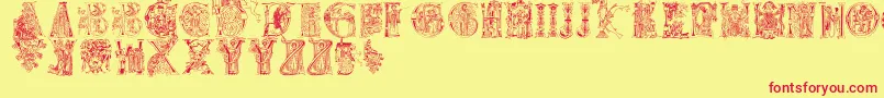 Christianinitials Font – Red Fonts on Yellow Background