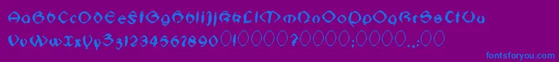 Jugendstilfs-Schriftart – Blaue Schriften auf violettem Hintergrund