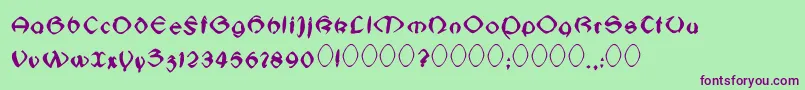 Jugendstilfs Font – Purple Fonts on Green Background