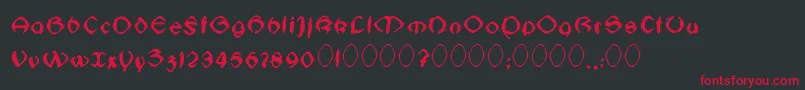 Jugendstilfs Font – Red Fonts on Black Background
