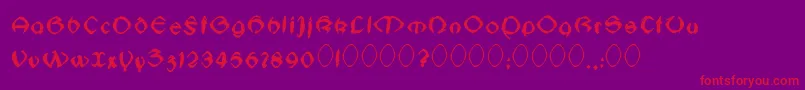 Jugendstilfs Font – Red Fonts on Purple Background
