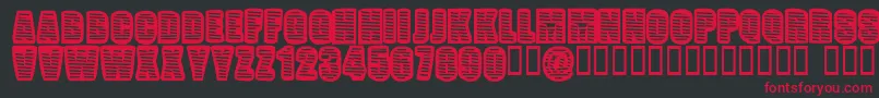 PopWillEatItself-Schriftart – Rote Schriften auf schwarzem Hintergrund