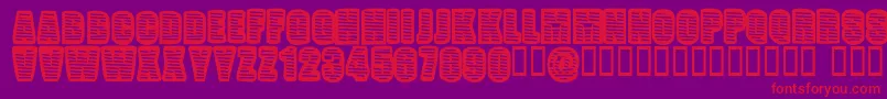 PopWillEatItself-Schriftart – Rote Schriften auf violettem Hintergrund