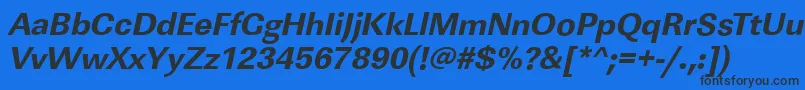 Шрифт LinearstdXboldItalic – чёрные шрифты на синем фоне