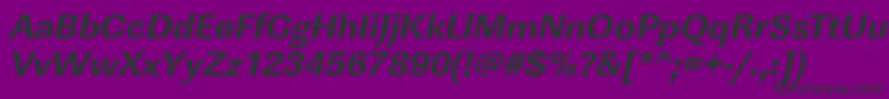 LinearstdXboldItalic-fontti – mustat fontit violetilla taustalla