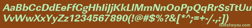 Шрифт LinearstdXboldItalic – зелёные шрифты на коричневом фоне