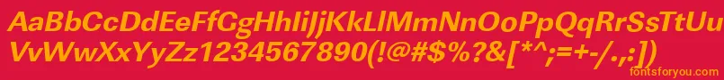 LinearstdXboldItalic Font – Orange Fonts on Red Background